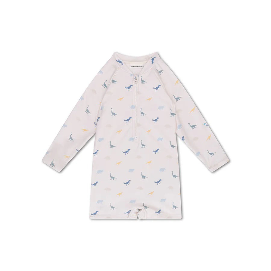 Swim Essentials® Otroške enodelne kopalke z rokavi Dino 86 92 Swim Essentials