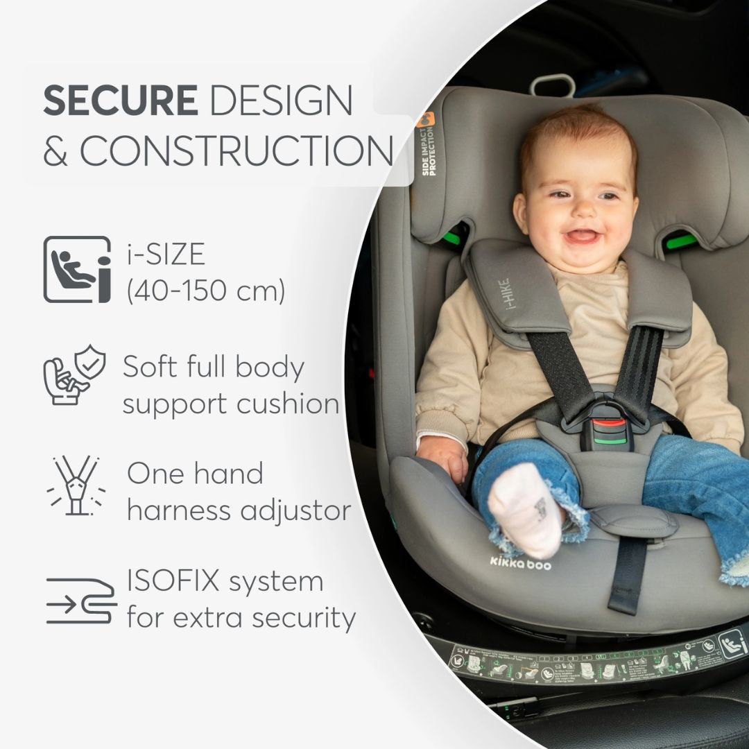 KikkaBoo® Otroški avtosedež 360° i-Hike i-SIZE (40-150 cm) Black 2025 KikkaBoo