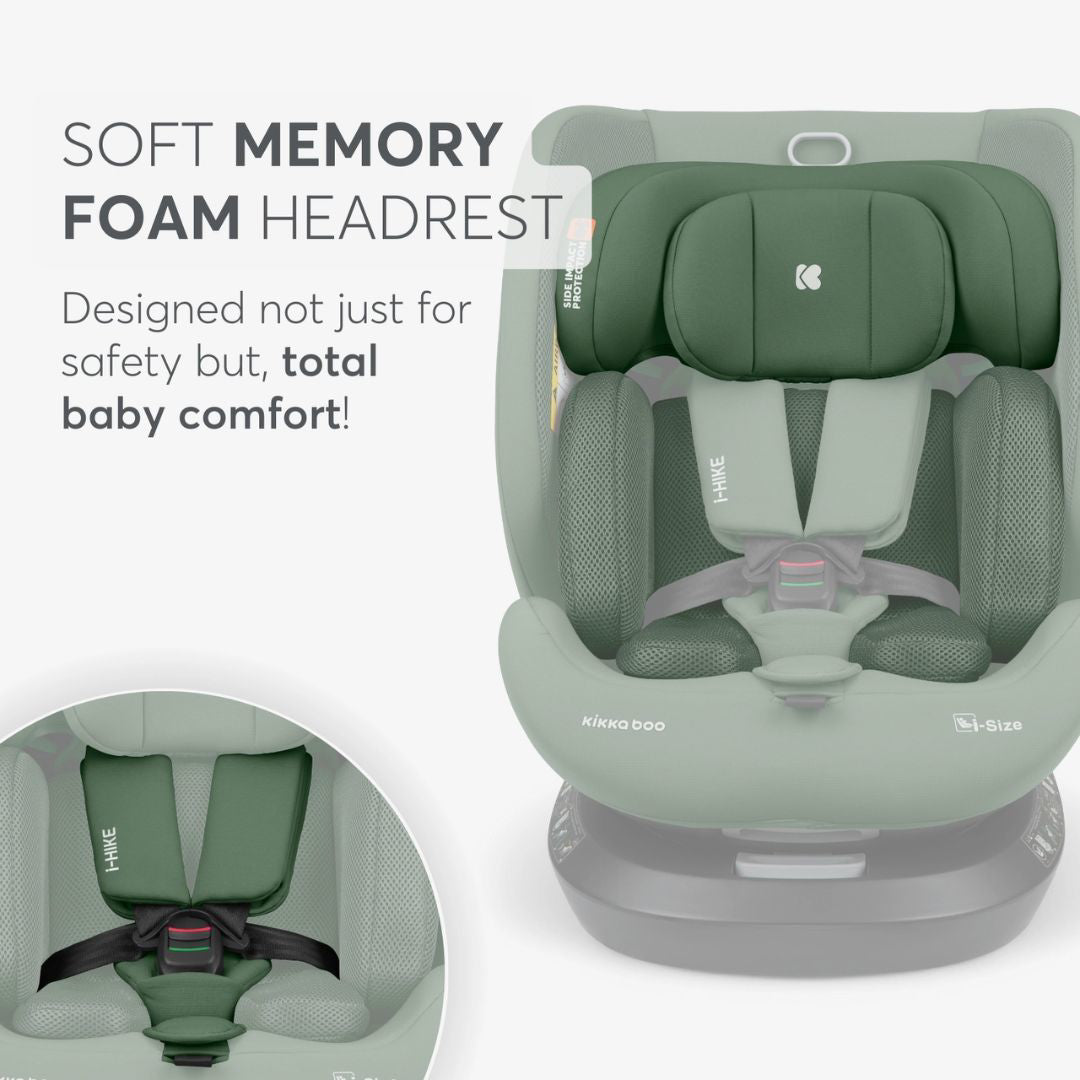 KikkaBoo® Otroški avtosedež 360° i-Hike i-SIZE (40-150 cm) Army Green 2025 KikkaBoo
