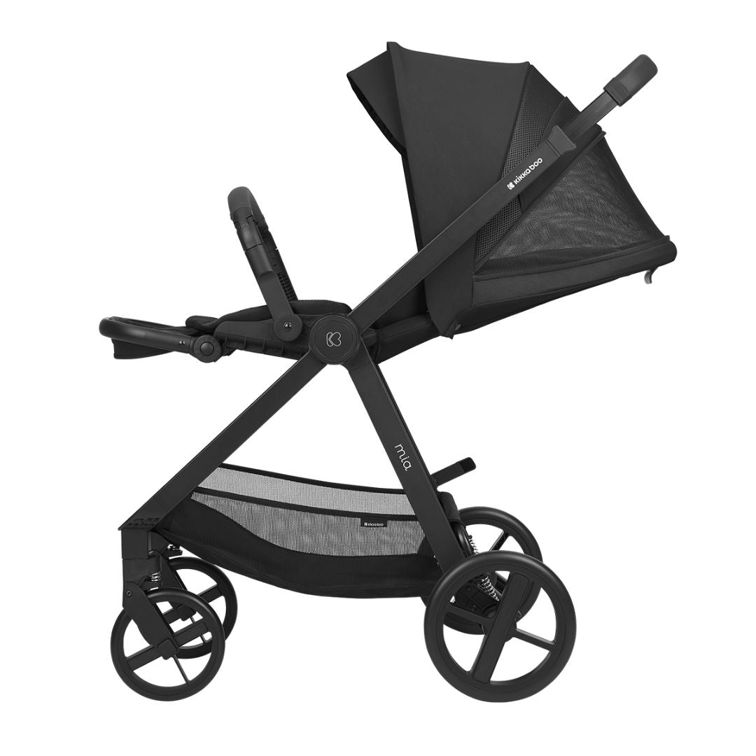 KikkaBoo® Otroški voziček s košaro 3v1 Mia Black KikkaBoo