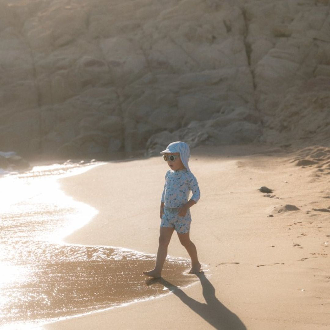 Little Dutch® Otroška kopalna majica z dolgimi rokavi Seashells Sunny Yellow Little Dutch