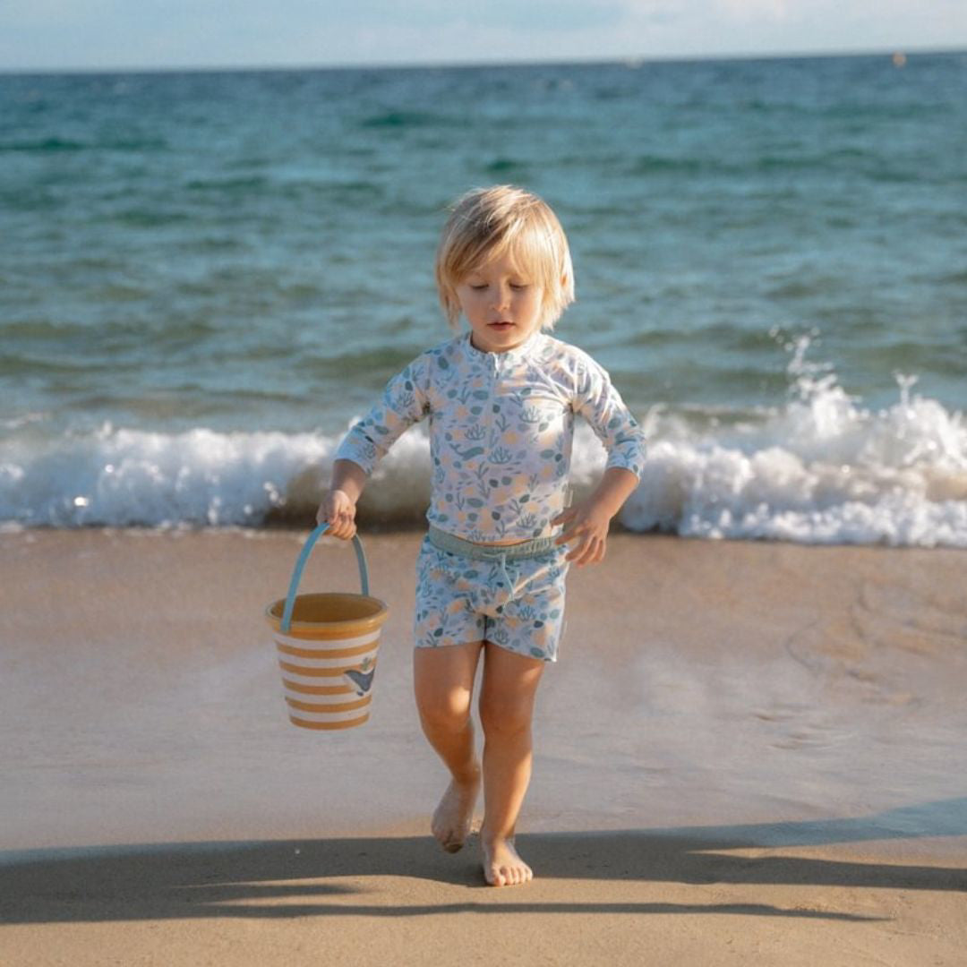 Little Dutch® Otroška kopalna majica z dolgimi rokavi Seashells Sunny Yellow Little Dutch