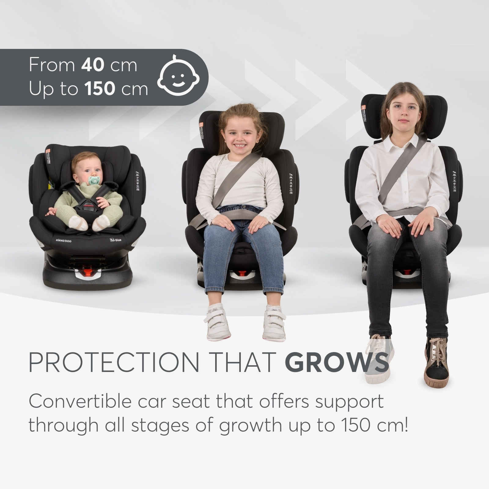 KikkaBoo® Otroški avtosedež 360° i-Felix i-SIZE (40-150 cm) Light Grey KikkaBoo