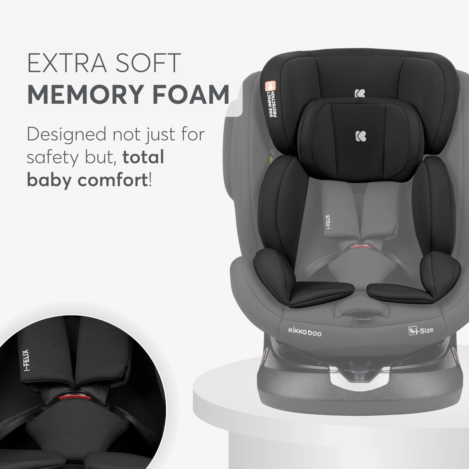 KikkaBoo® Otroški avtosedež 360° i-Felix i-SIZE (40-150 cm) Light Grey KikkaBoo