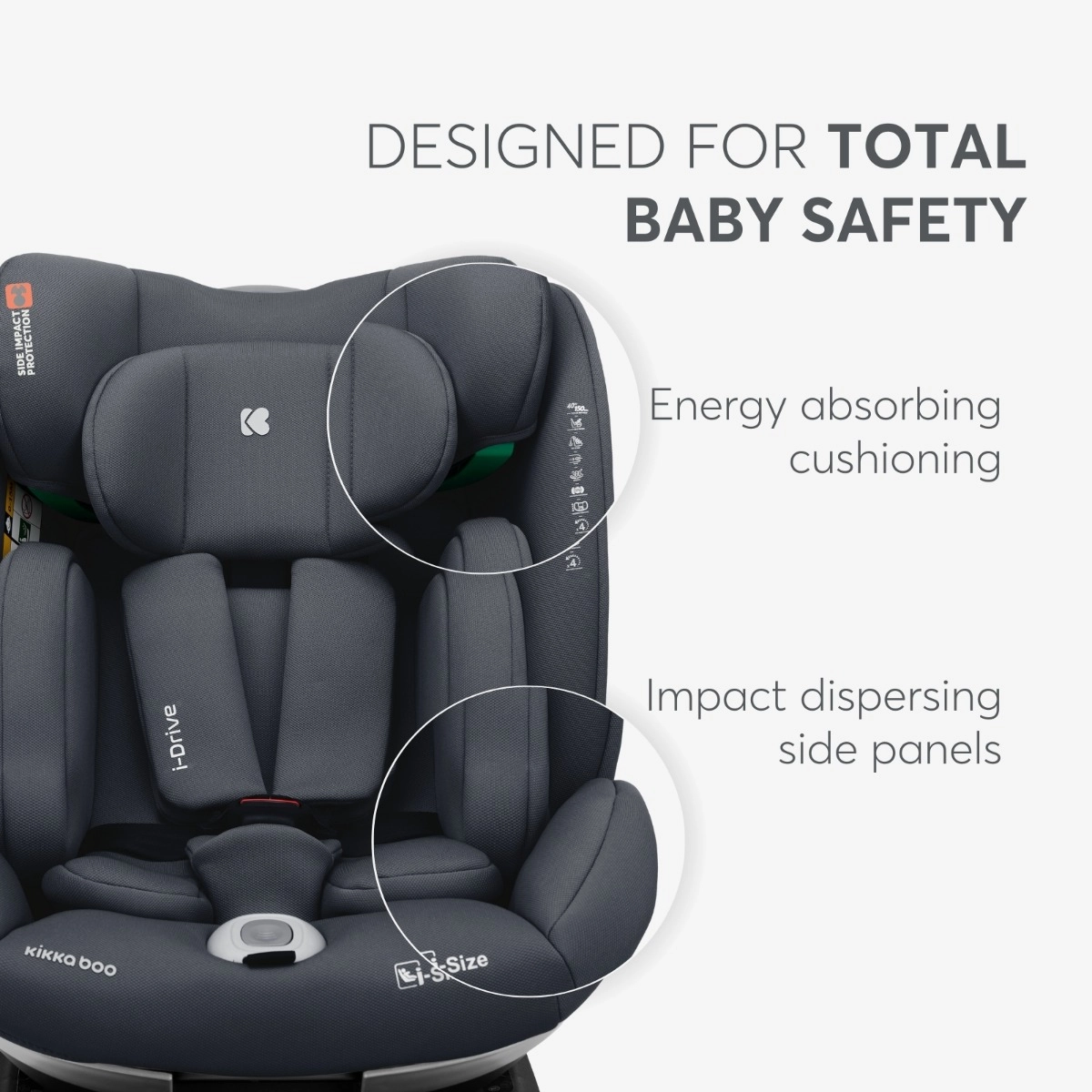 KikkaBoo® Otroški avtosedež 360° i-Drive i-SIZE (40-150 cm) Black KikkaBoo