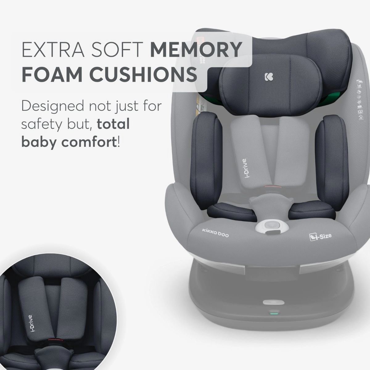 KikkaBoo® Otroški avtosedež 360° i-Drive i-SIZE (40-150 cm) Black KikkaBoo