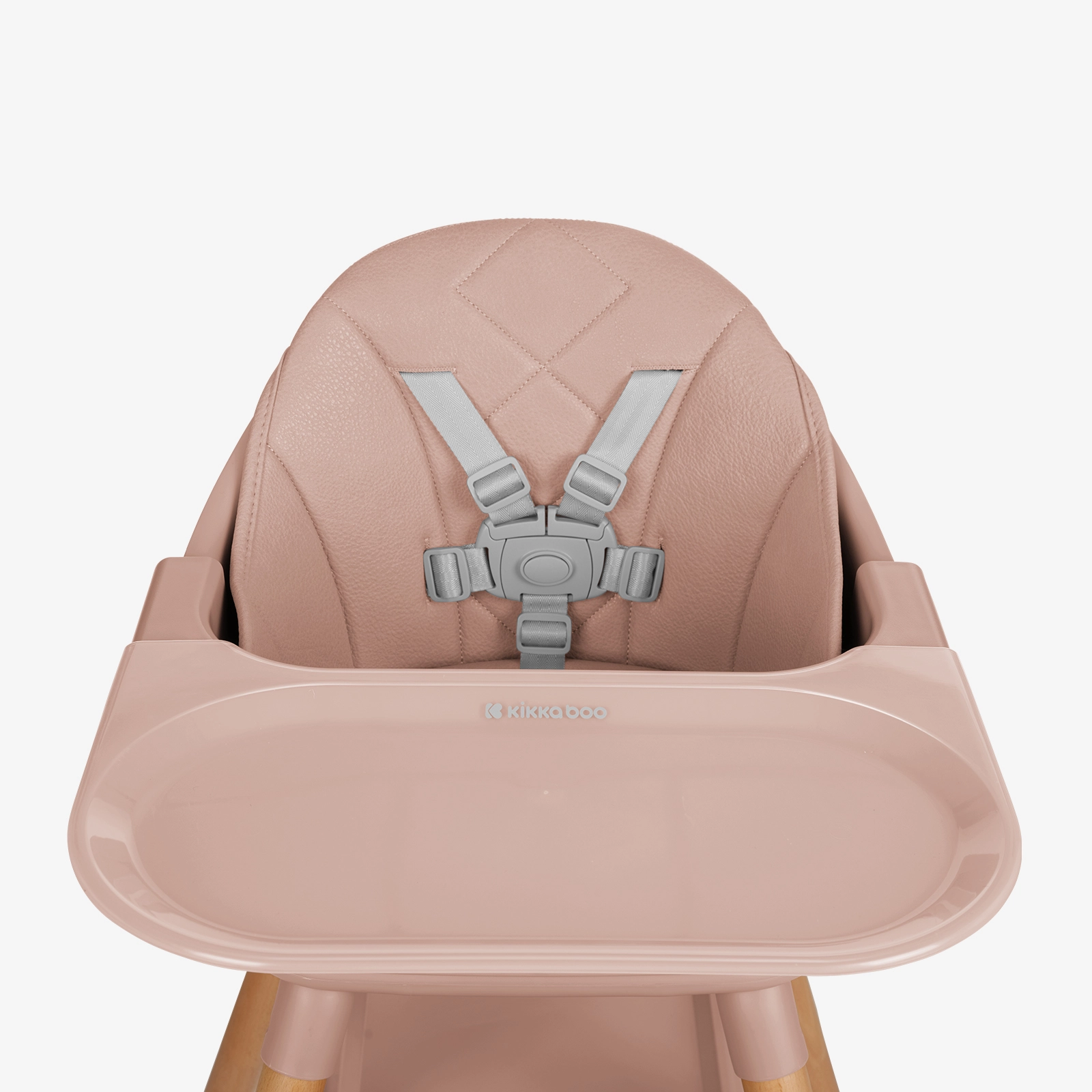 KikkaBoo® Otroški stol za hranjenje 2v1 Woody Pink KikkaBoo