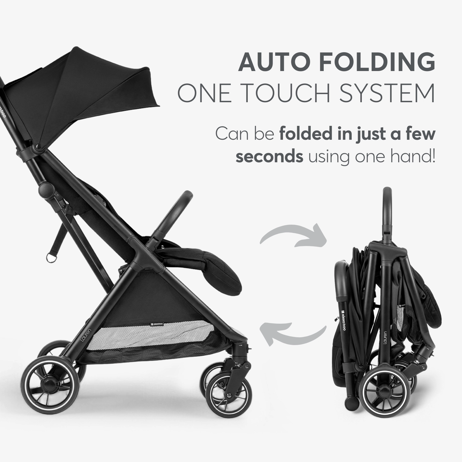 KikkaBoo® Otroški voziček Lauren Black 2025 KikkaBoo