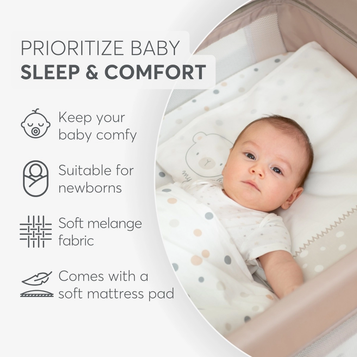 KikkaBoo® Prenosna posteljica 1 level 125x65 So Gifted Beige KikkaBoo