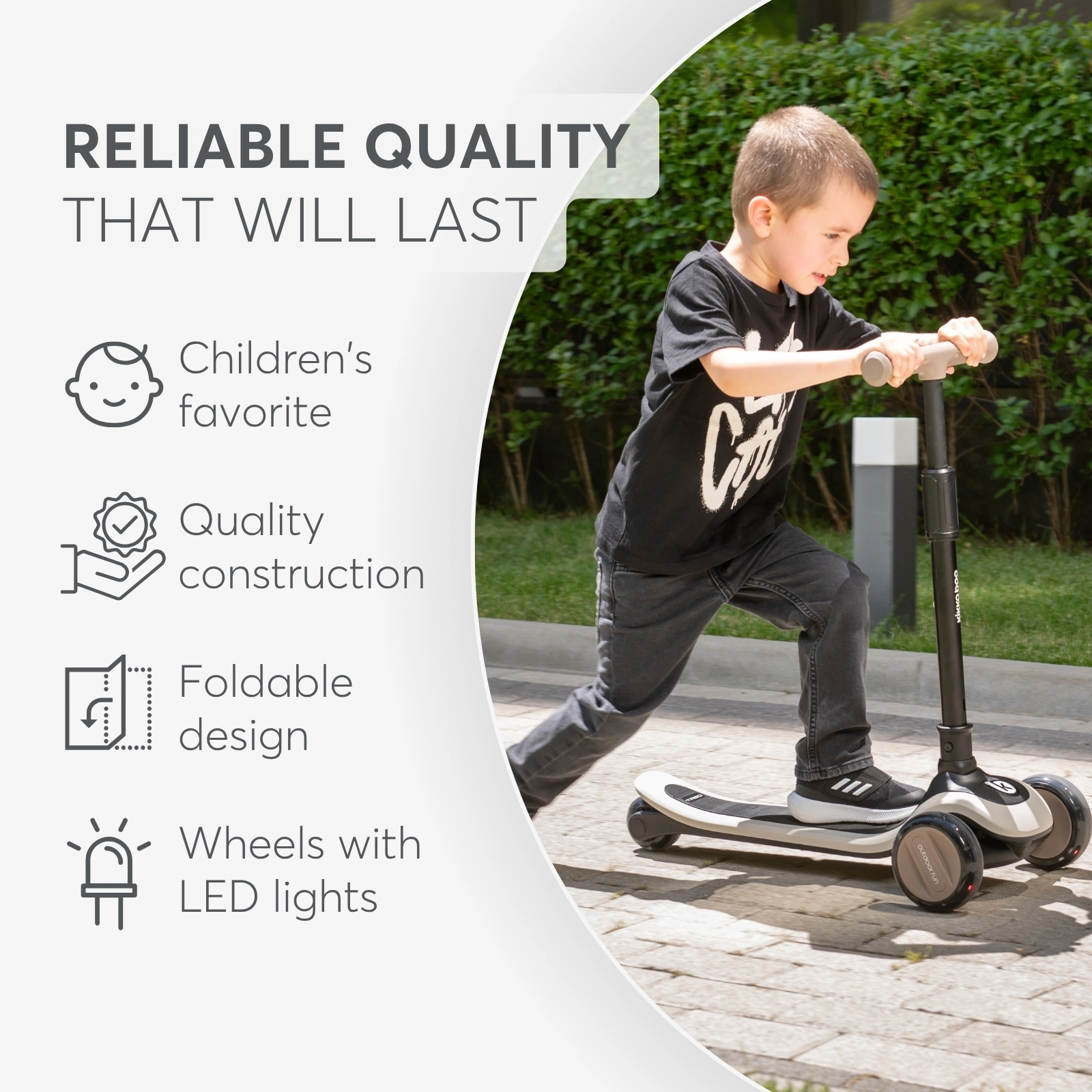 KikkaBoo® Otroški poganjalec/skiro 2v1 Treo Beige KikkaBoo