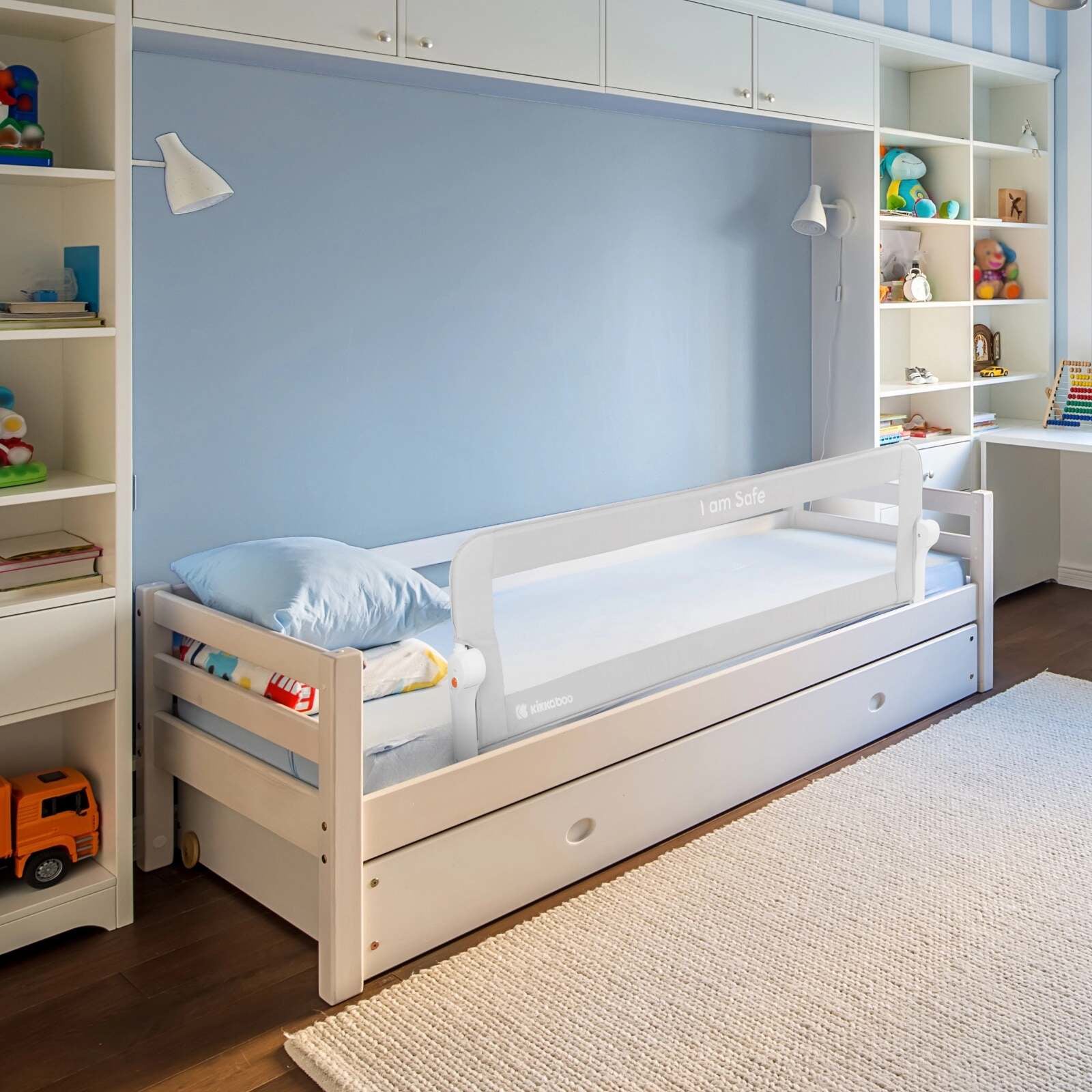 KikkaBoo® Posteljno varovalo I am Safe 120 cm Beige KikkaBoo