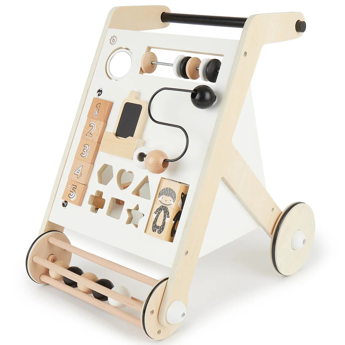 Bieco® Aktivnostni leseni voziček Black & White Bieco