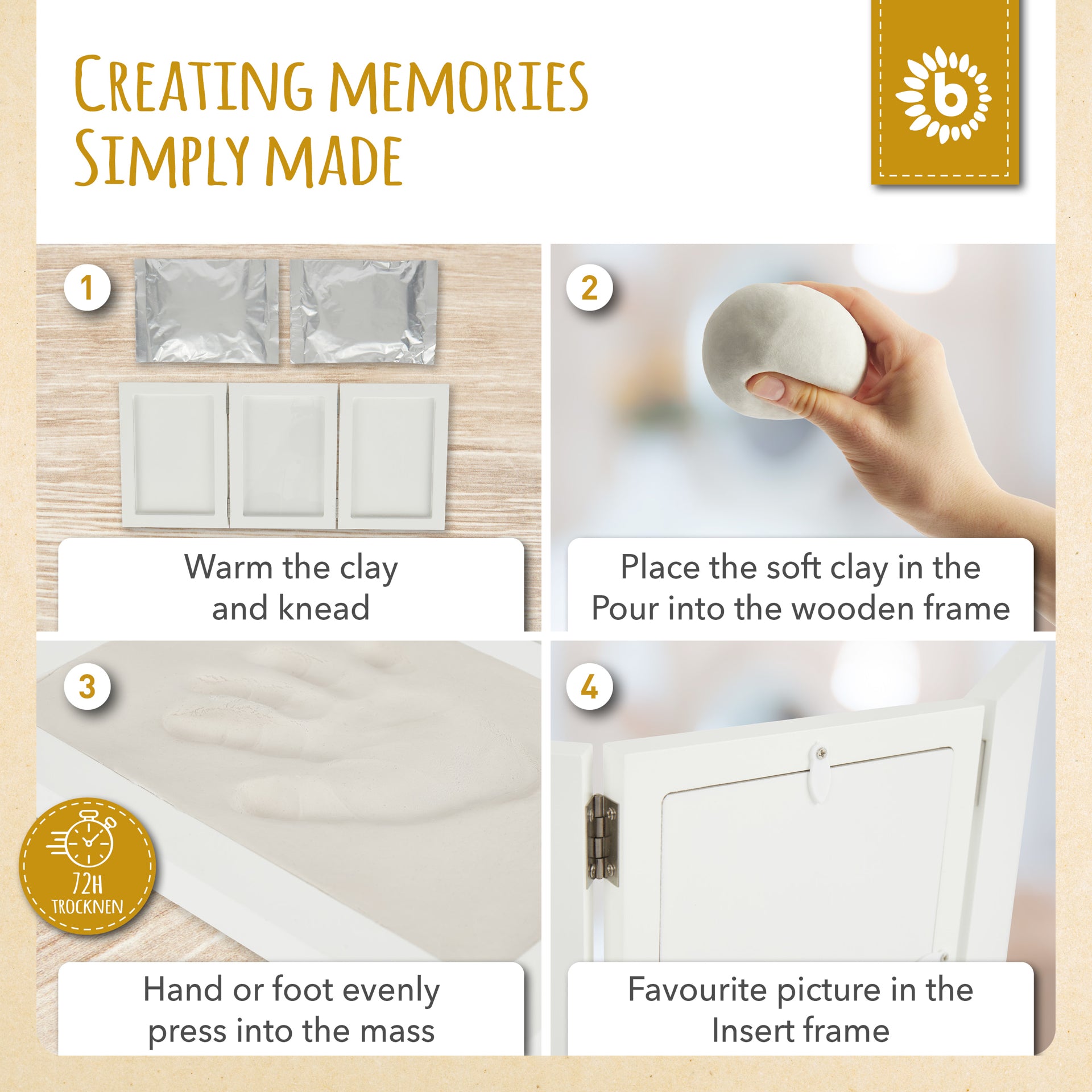 Bieco® Komplet za odtis z lesenim okvirjem Bieco