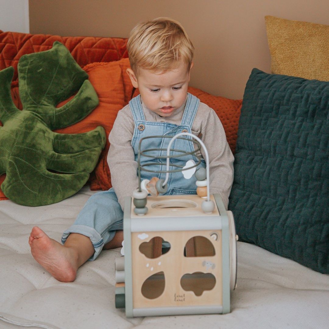 Label Label® Wooden Activity Cube Olive Green