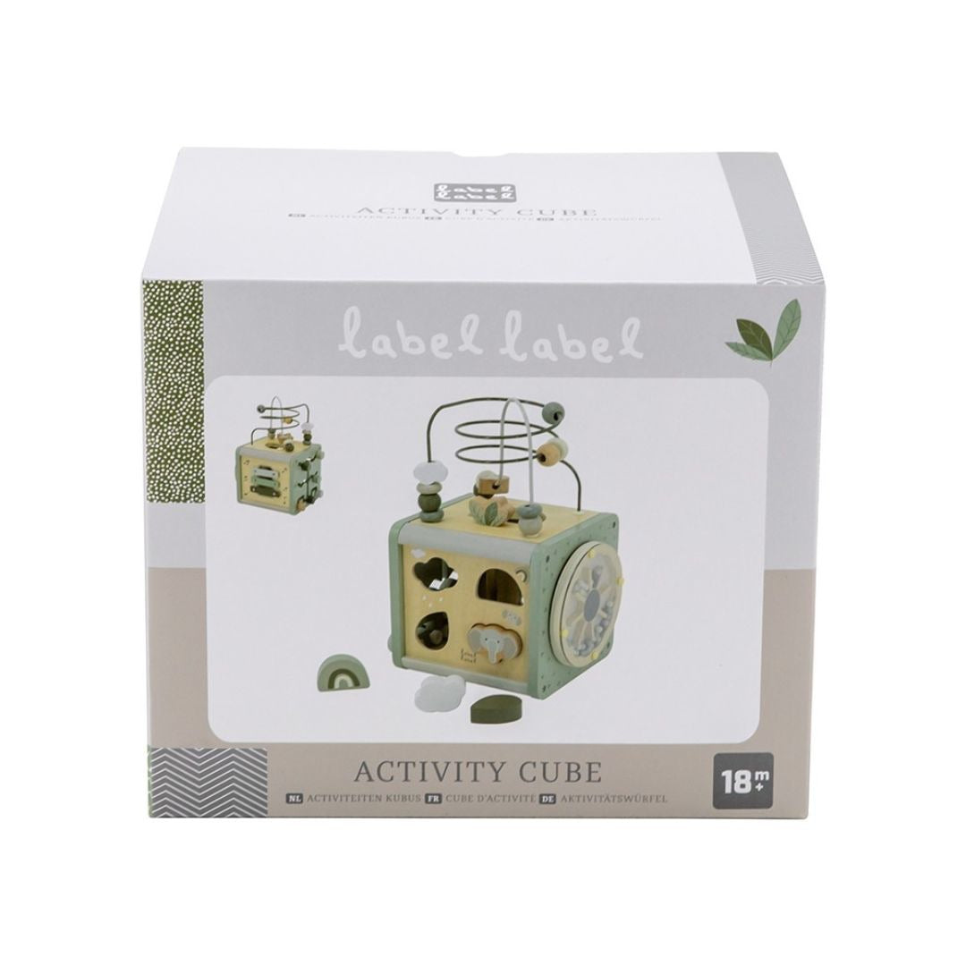 Label Label® Wooden Activity Cube Olive Green