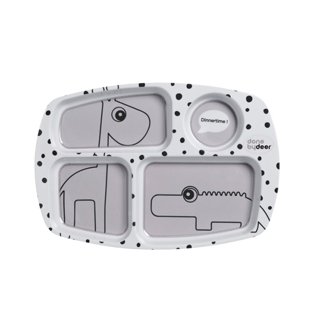 Picture of Done By Deer Divided Plate Happy Dots - Grey