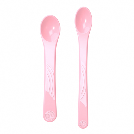 Picture of Twistshake 2x Feeding Spoon, Straight (4+M) - Pastel Pink