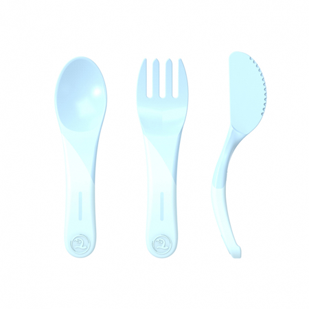 Picture of Twistshake Learn Cutlery (6+M) - Pastel Blue