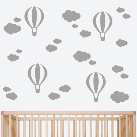 Picture of Pick Art Design® Wall Sticker Grey Balloons&Clouds