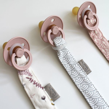 CamCam® Pacifier Clip Pressed Leaves Rose