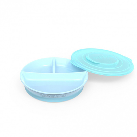 Twistshake Divided Plate 210ml +2x90ml (6+M) - Pastel Blue
