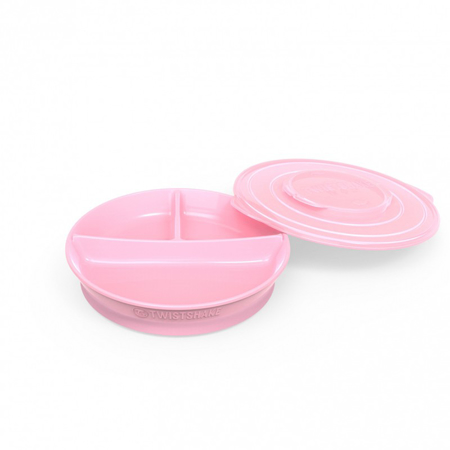 Twistshake Divided Plate 210ml +2x90ml (6+M) - Pastel Pink