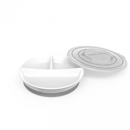 Twistshake Divided Plate 210ml +2x90ml (6+M) - White