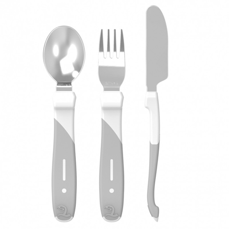 Picture of Twistshake Learn Cutlery Stainless Steel (12+M) - White