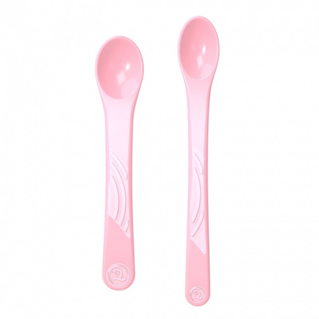 Twistshake 2x Feeding Spoon, Straight (4+M) - Pastel Pink