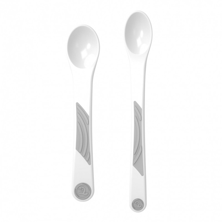 Twistshake 2x Feeding Spoon, Straight (4+M) - White