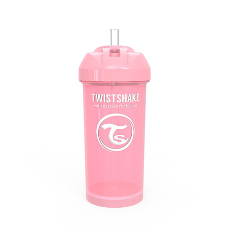 Twistshake Straw Cup 360ml (12+M) - Pastel Pink