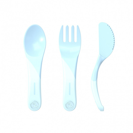 Twistshake Learn Cutlery (6+M) - Pastel Blue