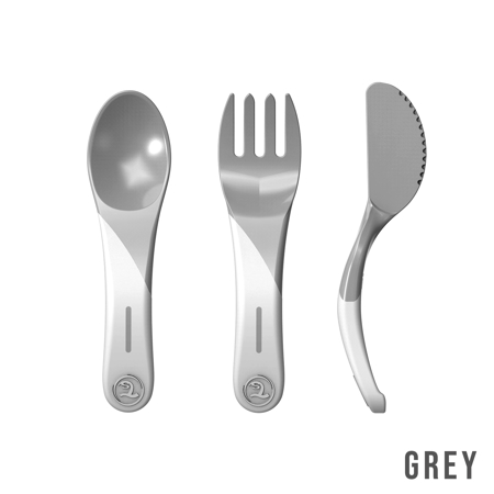 Twistshake Learn Cutlery (6+M) - Grey