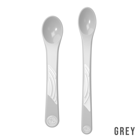 Picture of Twistshake 2x Feeding Spoon, Straight (4+M) - Grey