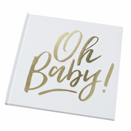 Picture of Ginger Ray® Gold Foiled Guest Book Oh Baby!