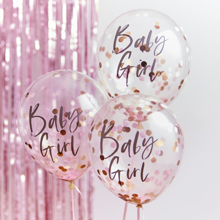Picture of Ginger Ray® Pink Baby Girl Confetti Balloons Twinkle Twinkle