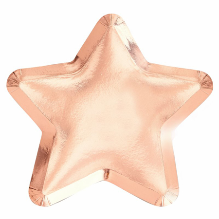 Ginger Ray® Rose Gold Star Shaped Paper Plates Twinkle Twinkle