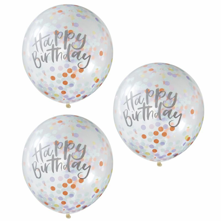 Ginger Ray® Happy Birthday Confetti Balloons Pastel Party