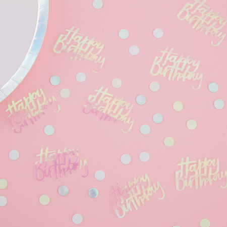 Picture of Ginger Ray® Happy Birthday Iridescent Table Confetti Pastel Party