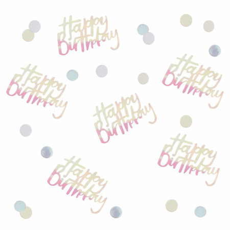 Ginger Ray® Happy Birthday Iridescent Table Confetti Pastel Party