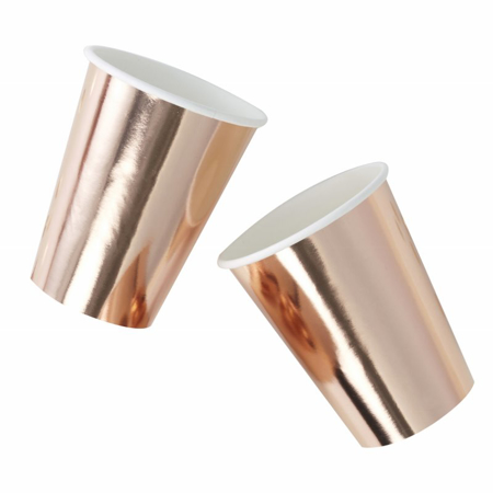 Ginger Ray® Rose Gold Foiled Paper Cups Pick & Mix