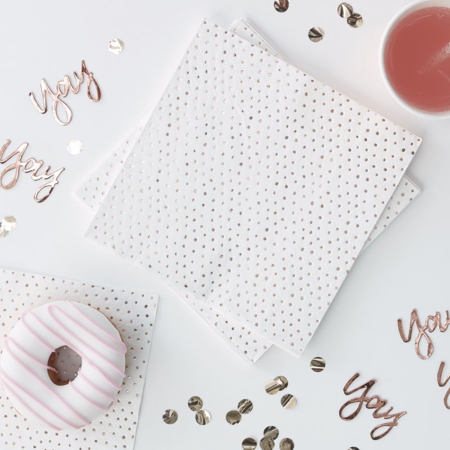 Picture of Ginger Ray® Spotty Rose Gold Foiled Napkins Pick & Mix