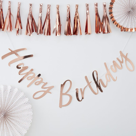 Picture of Ginger Ray® Rose Gold Happy Birthday Bunting Pick & Mix