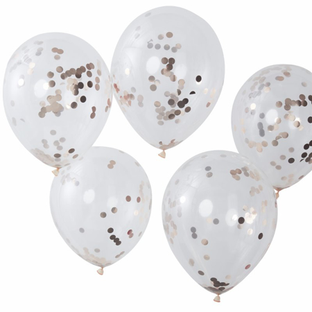 Ginger Ray® Rose Gold Confetti Balloons Pick & Mix