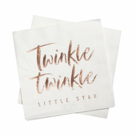 Ginger Ray® Rose Gold Paper Napkins Twinkle Twinkle