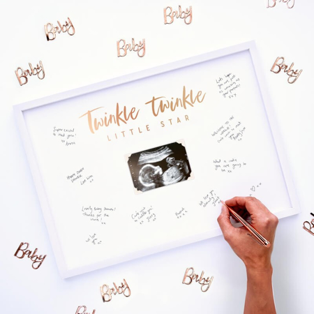 Picture of Ginger Ray® Baby Shower Signing Frame Guest Book - Twinkle Twinkle