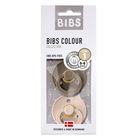 Bibs® Natural Rubber Baby Pacifier Oak & Blush (0-6m)