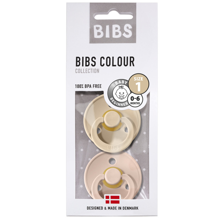 Bibs® Natural Rubber Baby Pacifier Vanilla & Blush (0-6m)