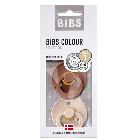 Bibs® Natural Rubber Baby Pacifier Woodchuck & Blush (0-6m)