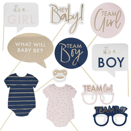 Ginger Ray® Gender Reveal - Customisable Gender Reveal Photo Booth Props